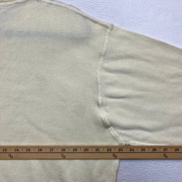 Faconnable Sweater Mens XL Beige Long Sleeve Cotton Crewneck Pullover - Picture 9 of 11